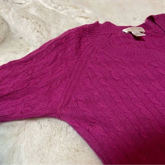Kenar 100% 2 Ply Cashmere Mulberry Crew Neck Sweater Medium FLAWED - Picture 2 of 8